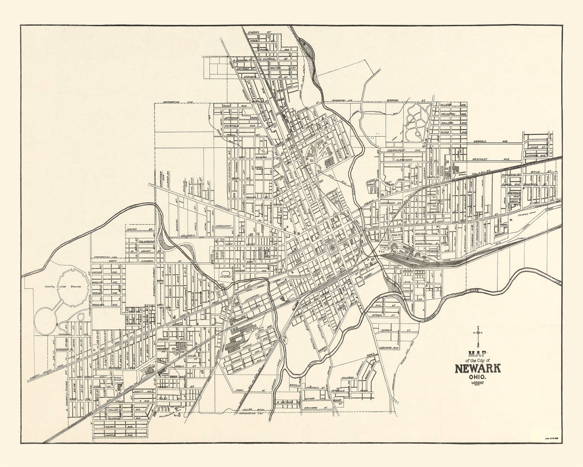 Preview of Vintage Map of Newark, Ohio 1921