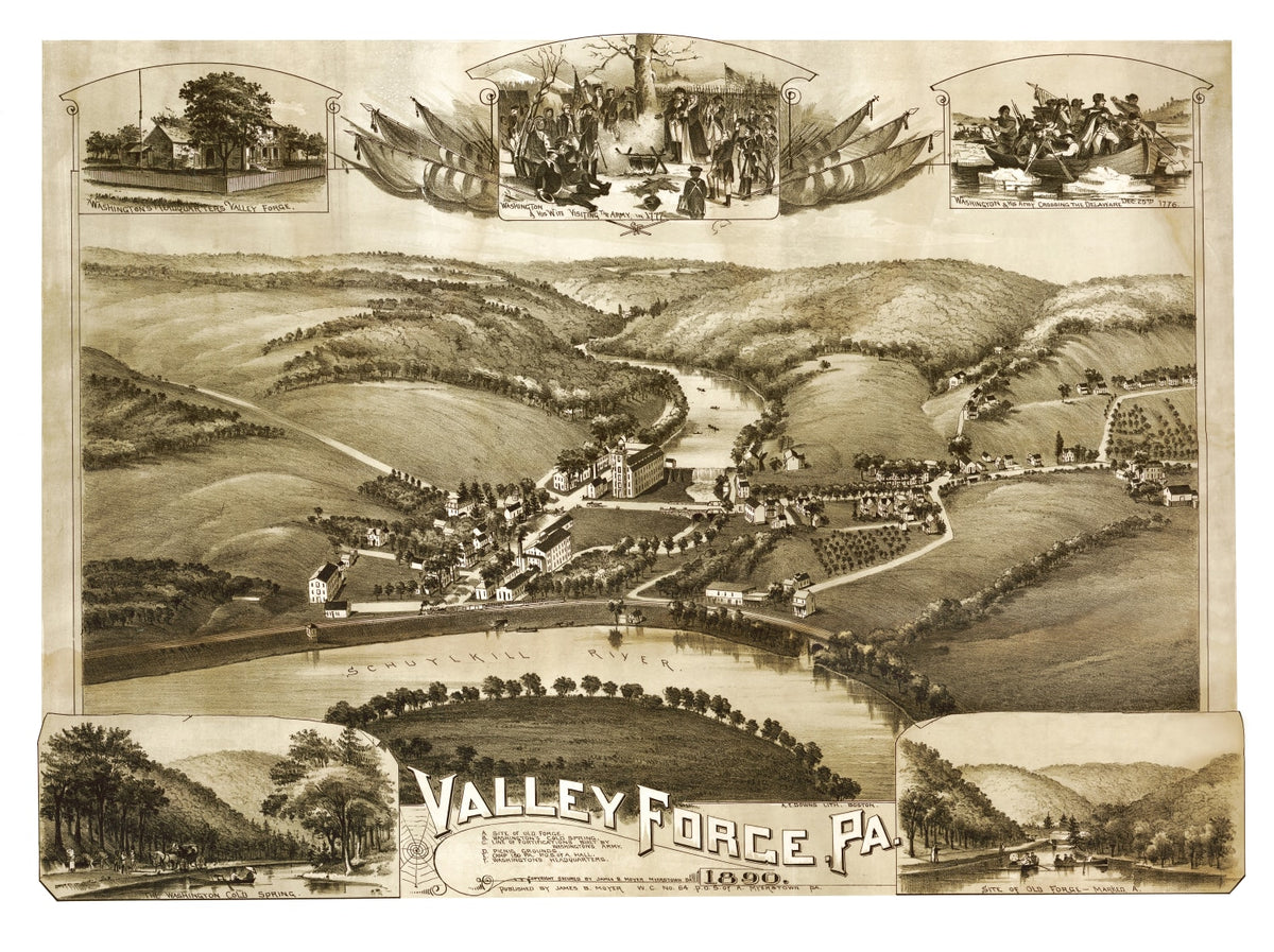 Preview of Vintage Map of Valley Forge, Pennsylvania 1890