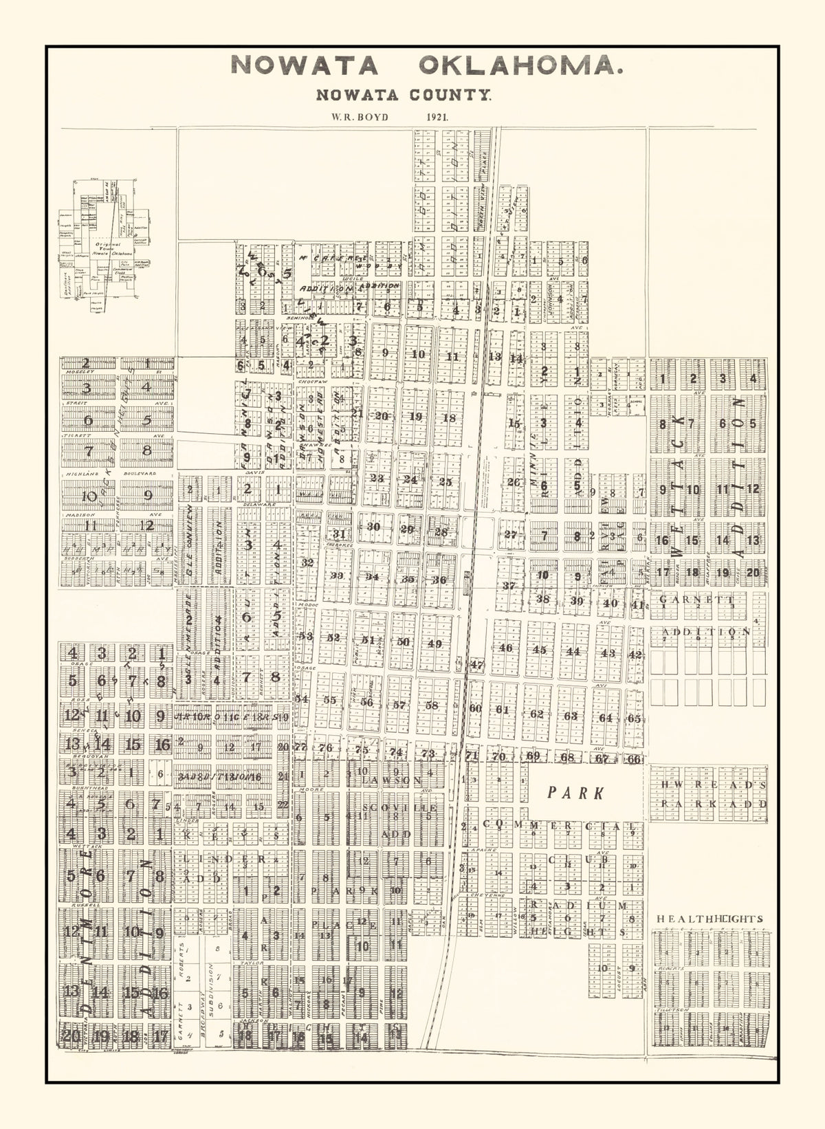 Preview of Vintage Map of Nowata County, Oklahoma 1921