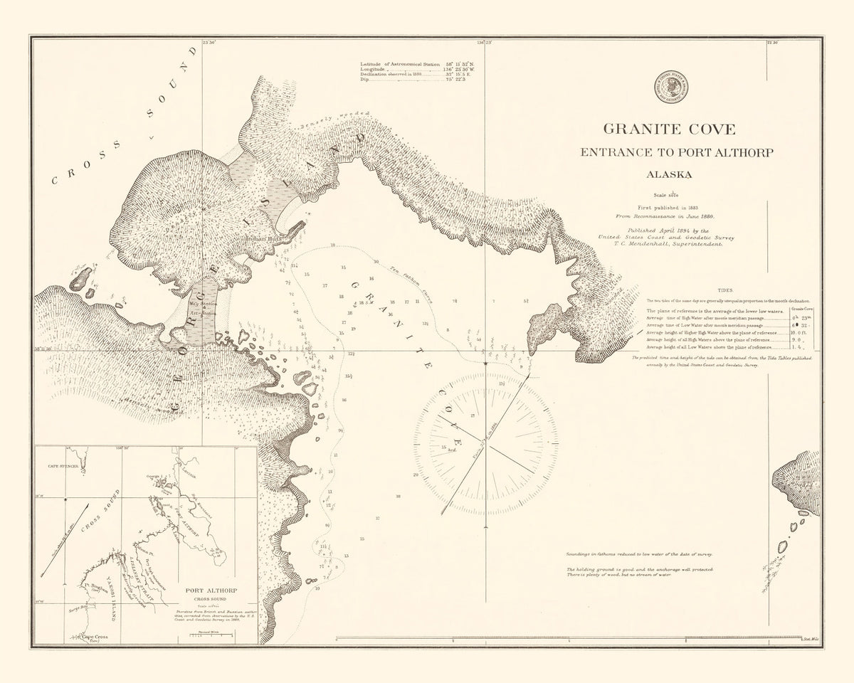 Preview of Vintage Granit Cove, Port Althorp, AK Map 1894