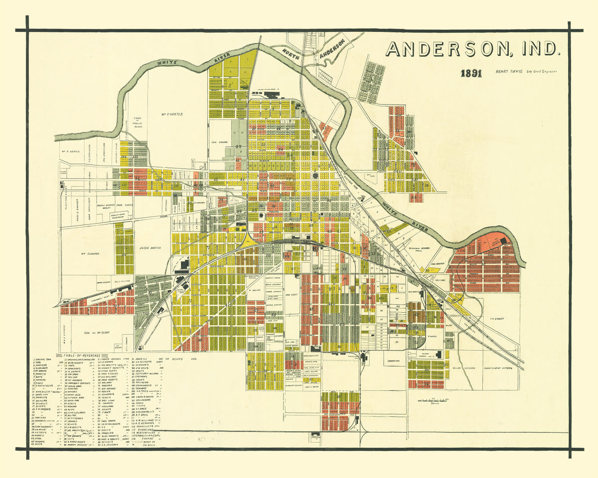 Preview of Vintage Map of Anderson, Indiana 1891
