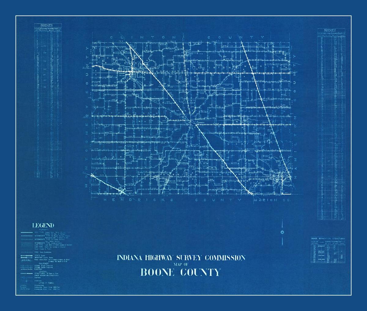 Preview of Vintage Map of Boone County, Indiana 1936