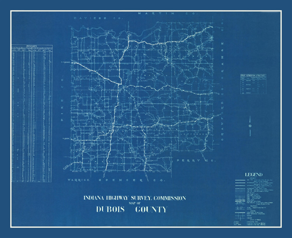 Preview of Vintage Map of Dubois County, Indiana 1936