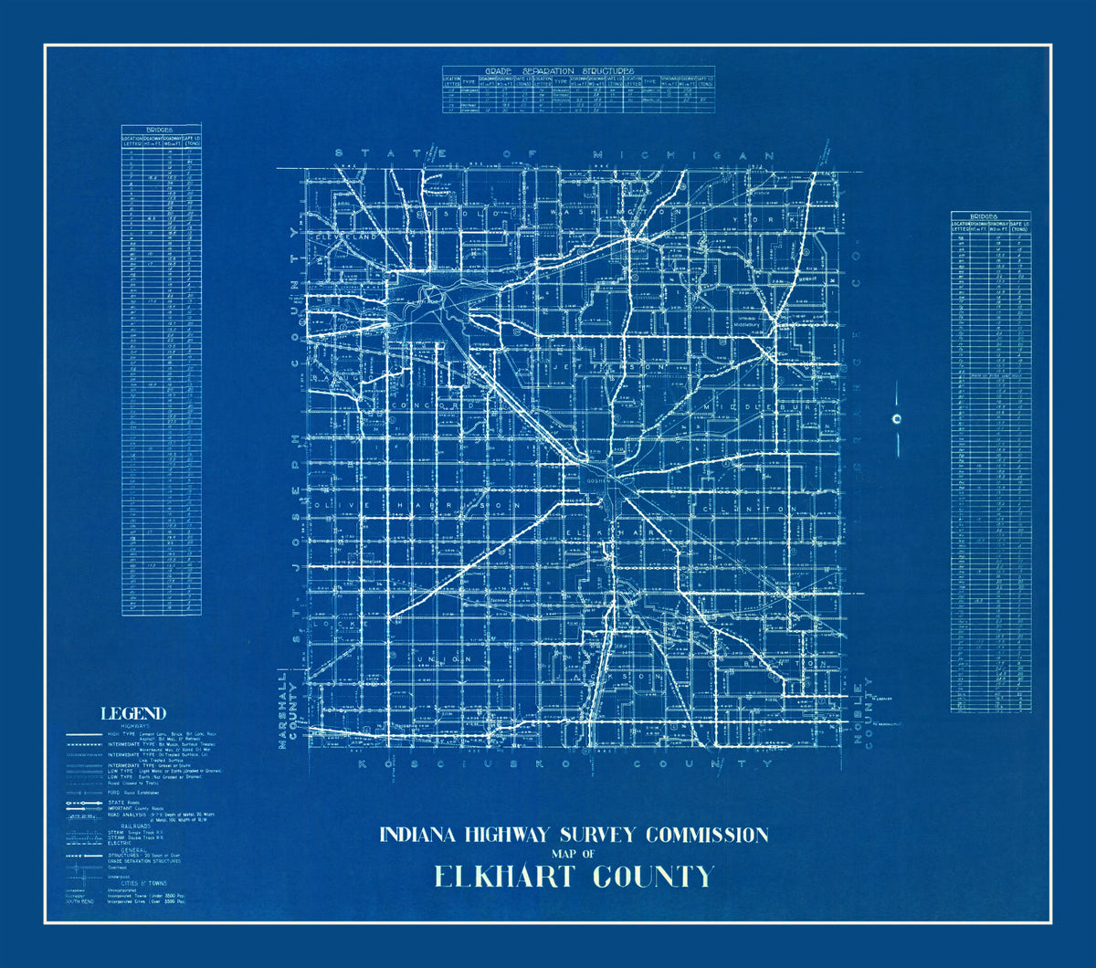 Preview of Vintage Map of Elkhart County, Indiana 1936
