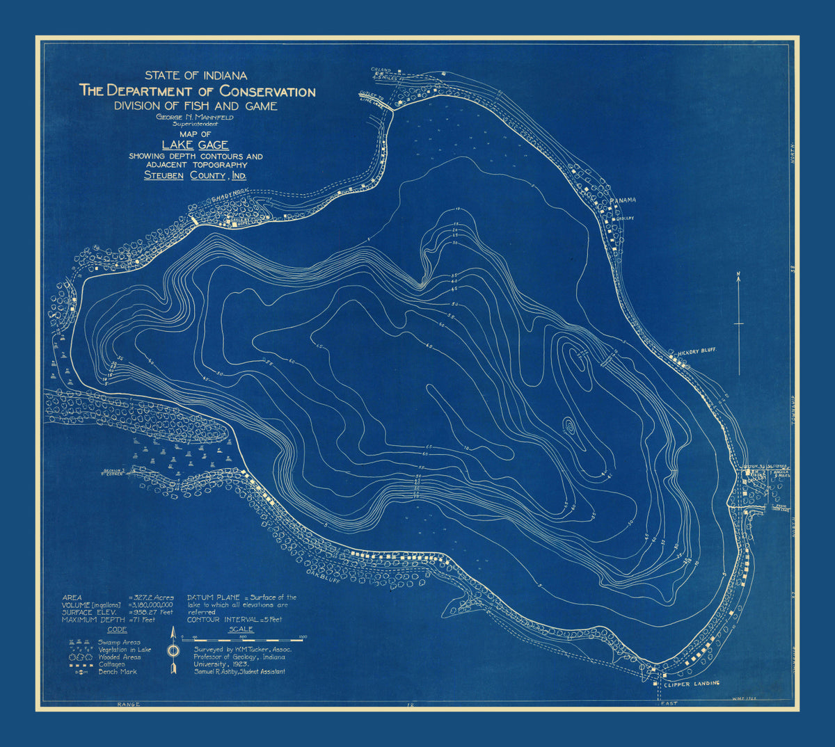 Preview of Vintage Gage Lake, IN Map 1923
