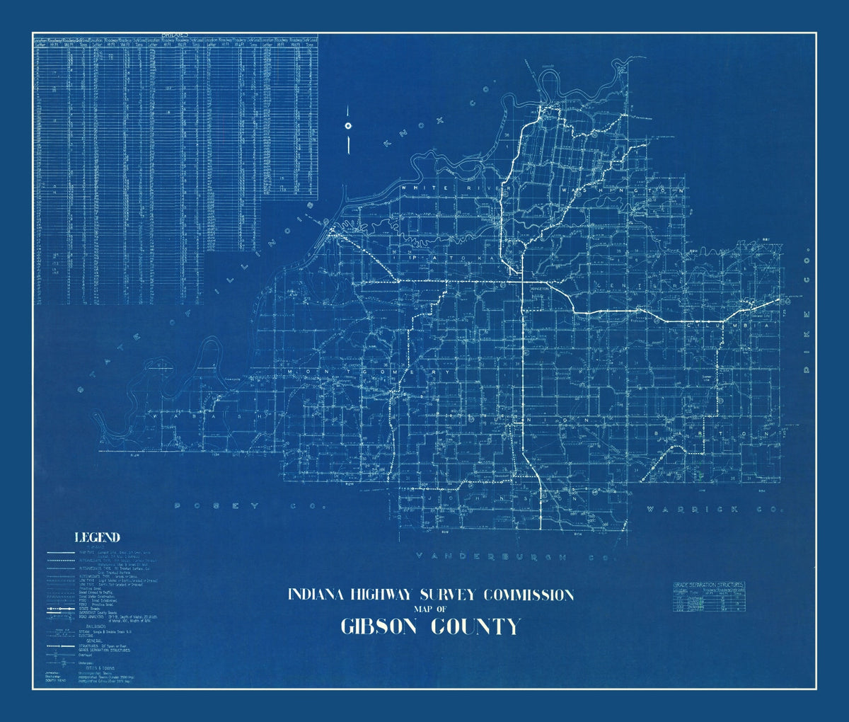 Preview of Vintage Map of Gibson County, Indiana 1936