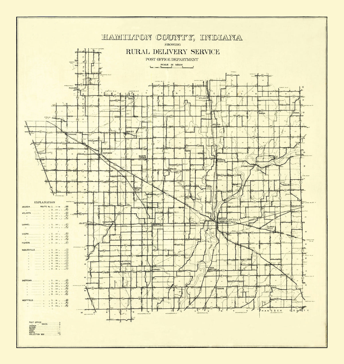 Preview of Vintage Map of Hamilton County, Indiana 1909