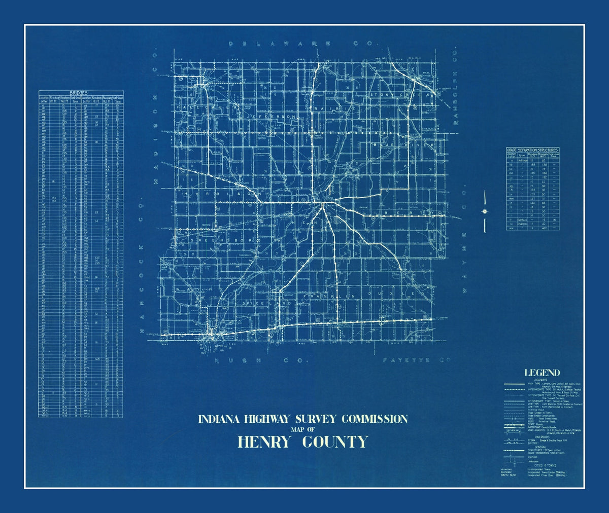 Preview of Vintage Map of Henry County, Indiana 1936