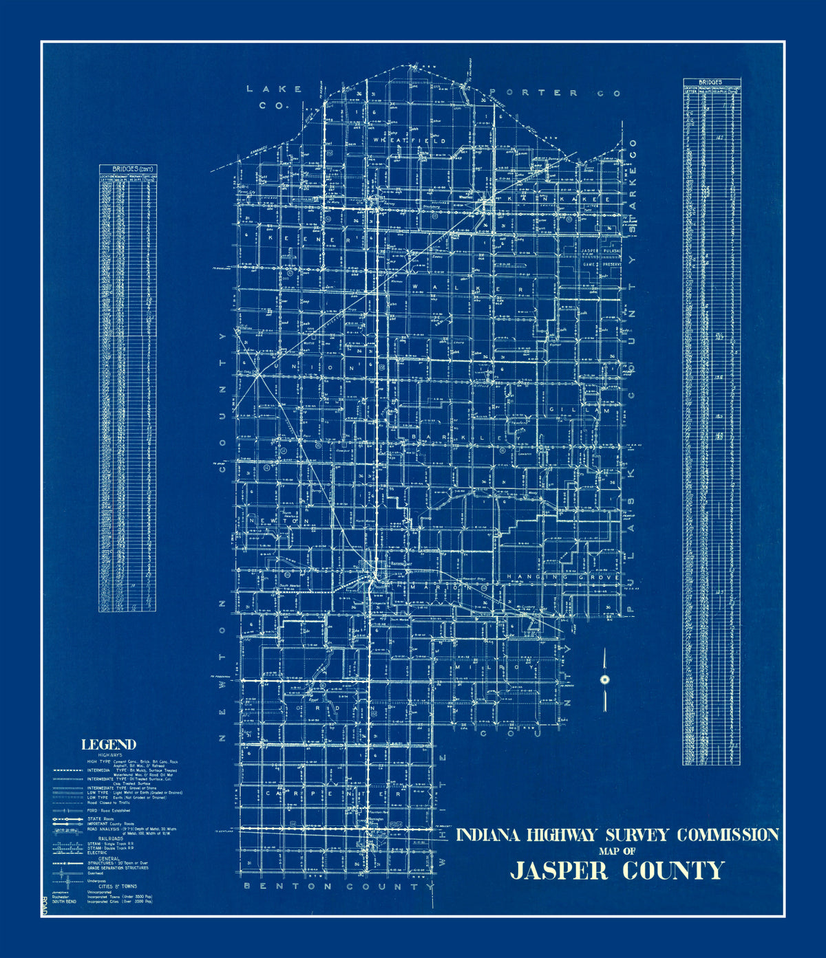Preview of Vintage Map of Jasper County, Indiana 1936