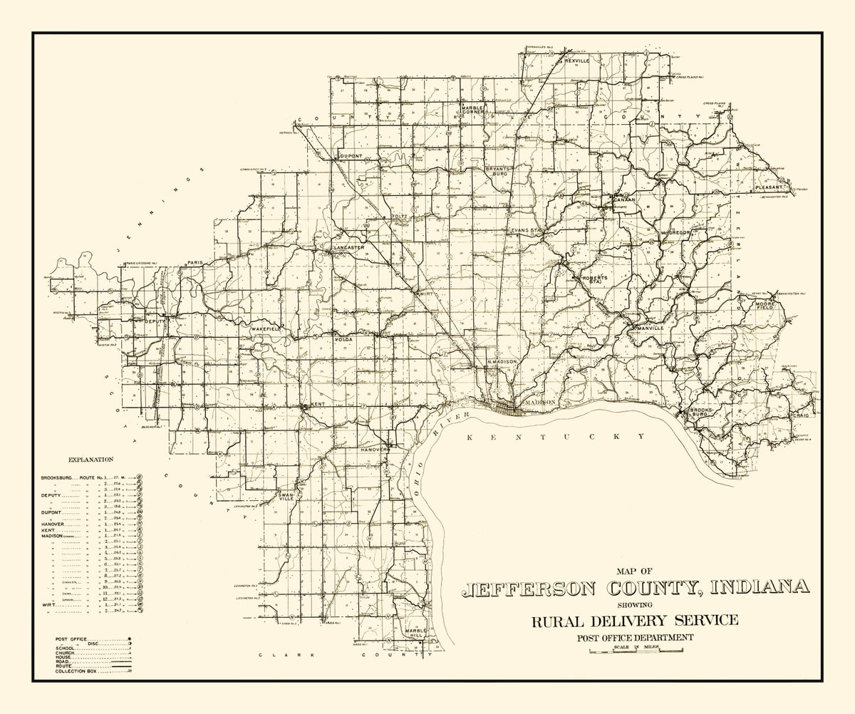 Preview of Vintage Map of Jefferson County, Indiana 1911