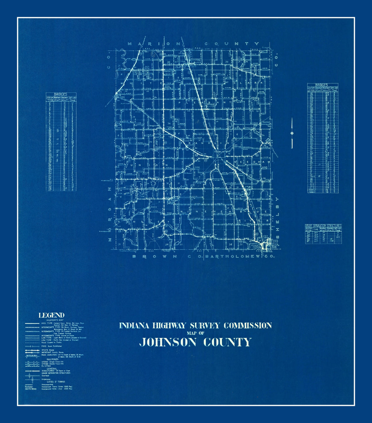 Preview of Vintage Map of Johnson County, Indiana 1936