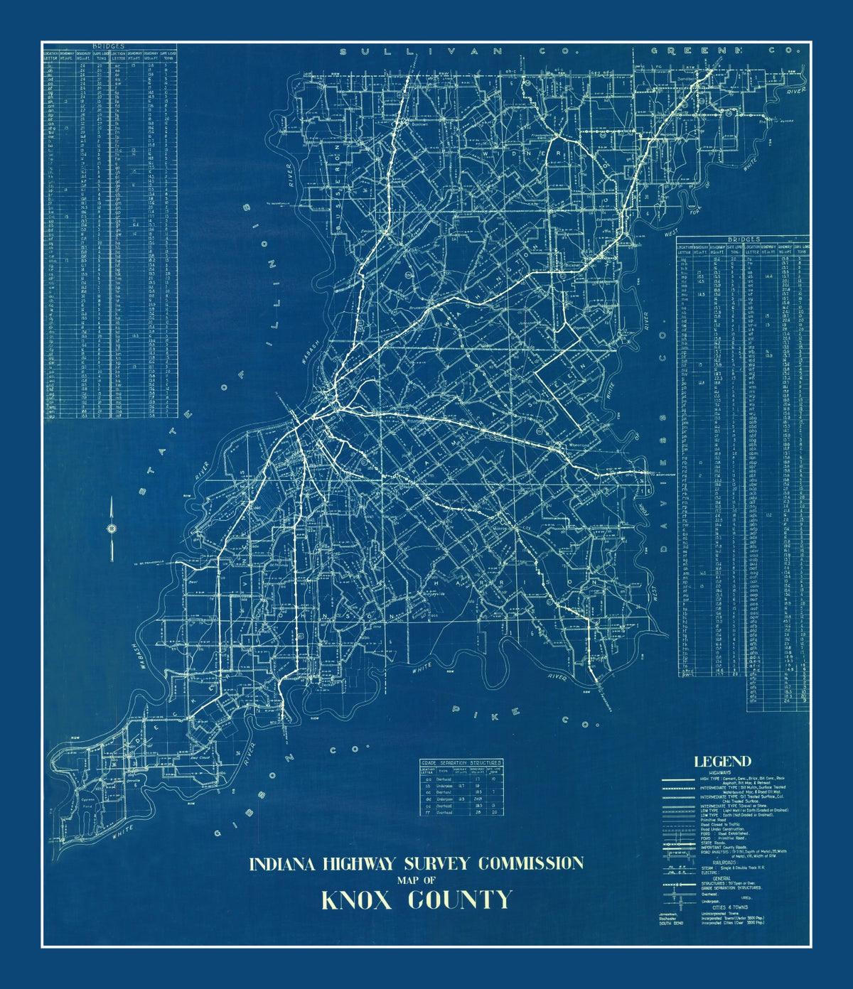 Preview of Vintage Map of Knox County, Indiana 1936