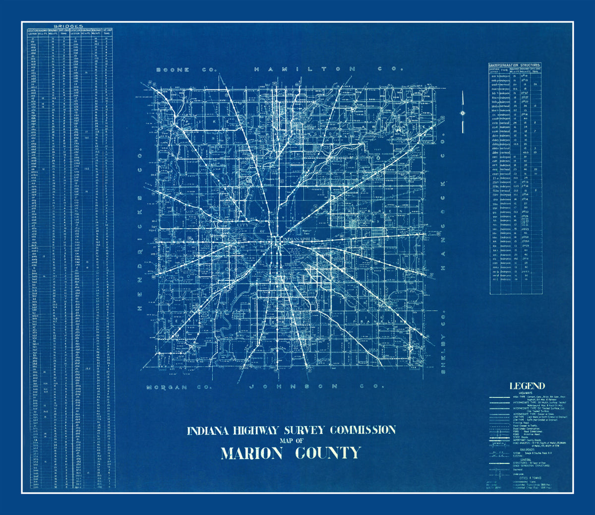 Preview of Vintage Map of Marion County, Indiana 1936