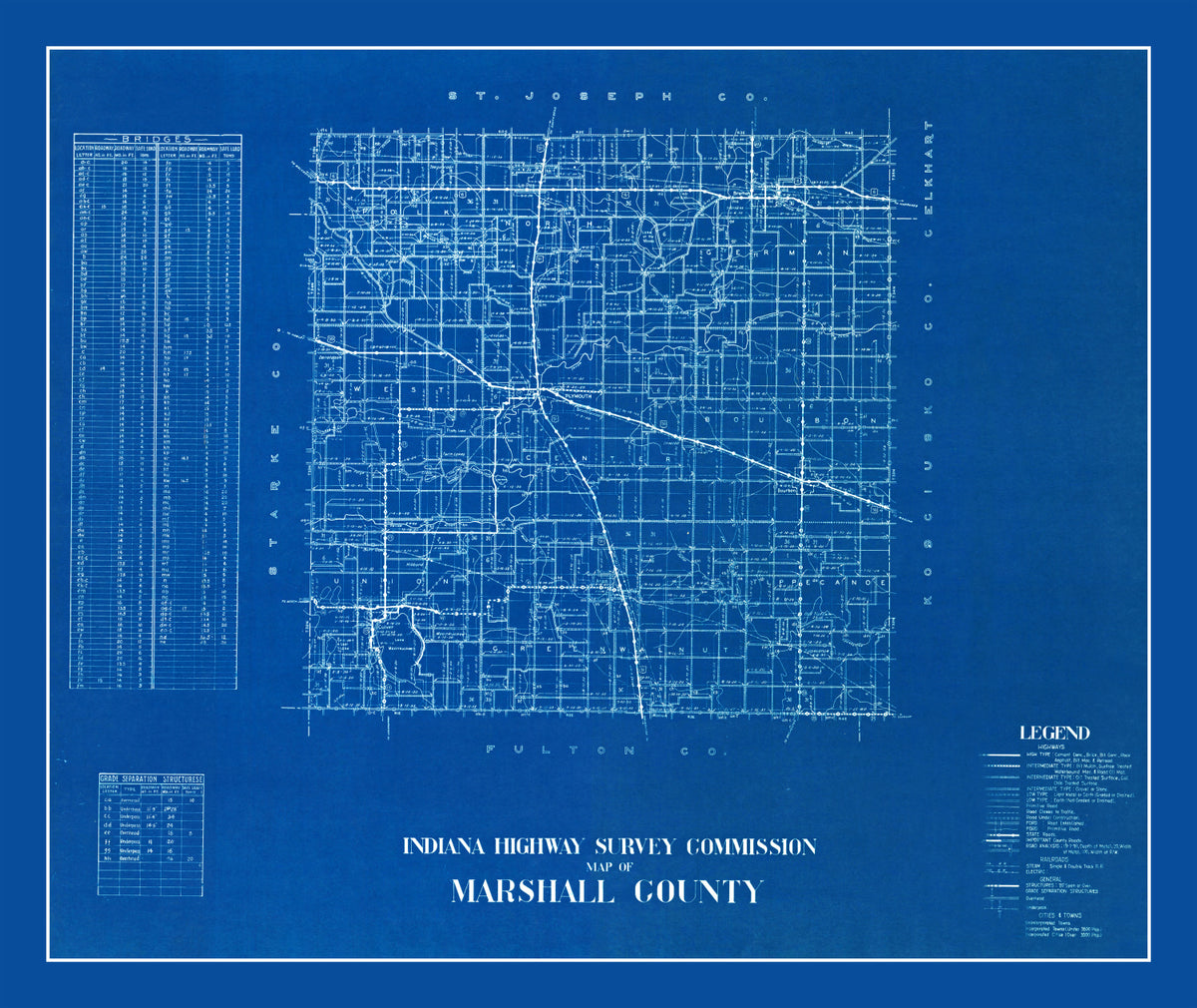 Preview of Vintage Map of Marshall County, Indiana 1936