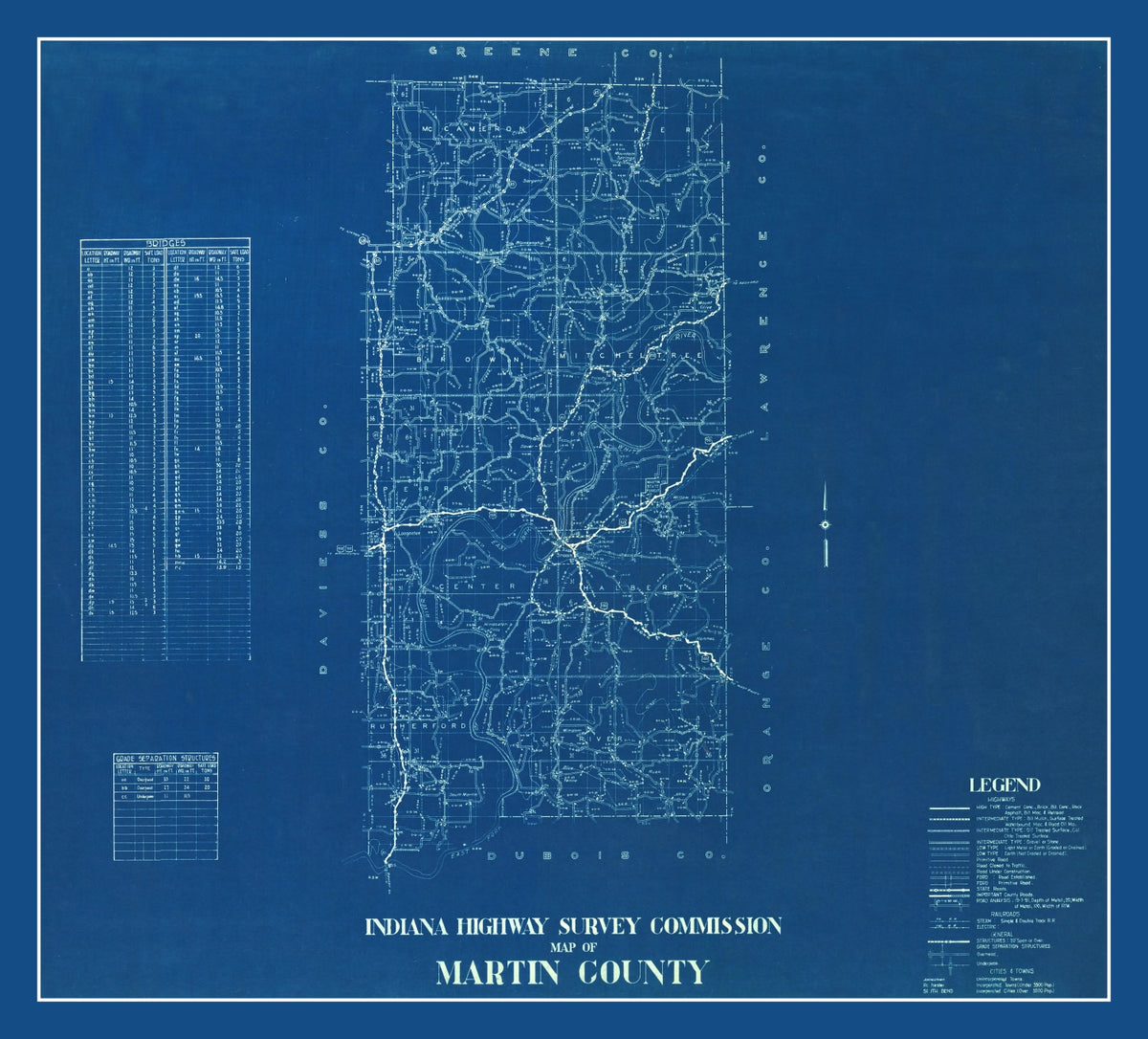 Preview of Vintage Map of Martin County, Indiana 1936