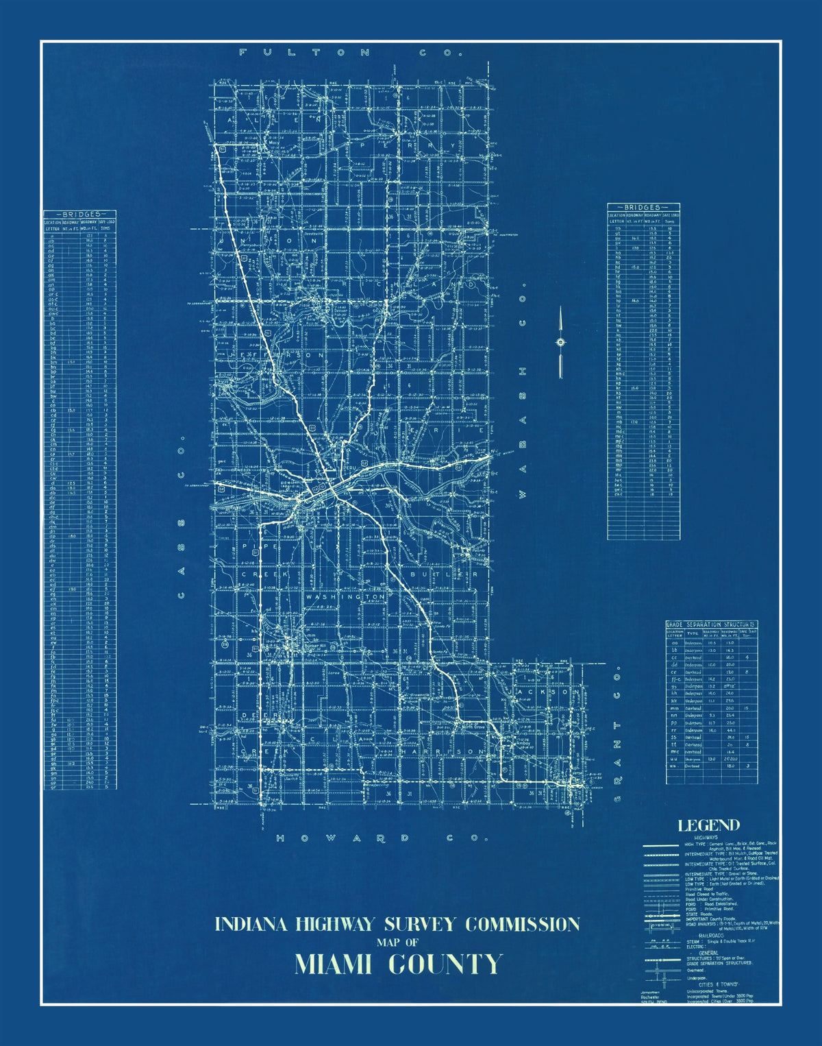 Preview of Vintage Map of Miami County, Indiana 1936