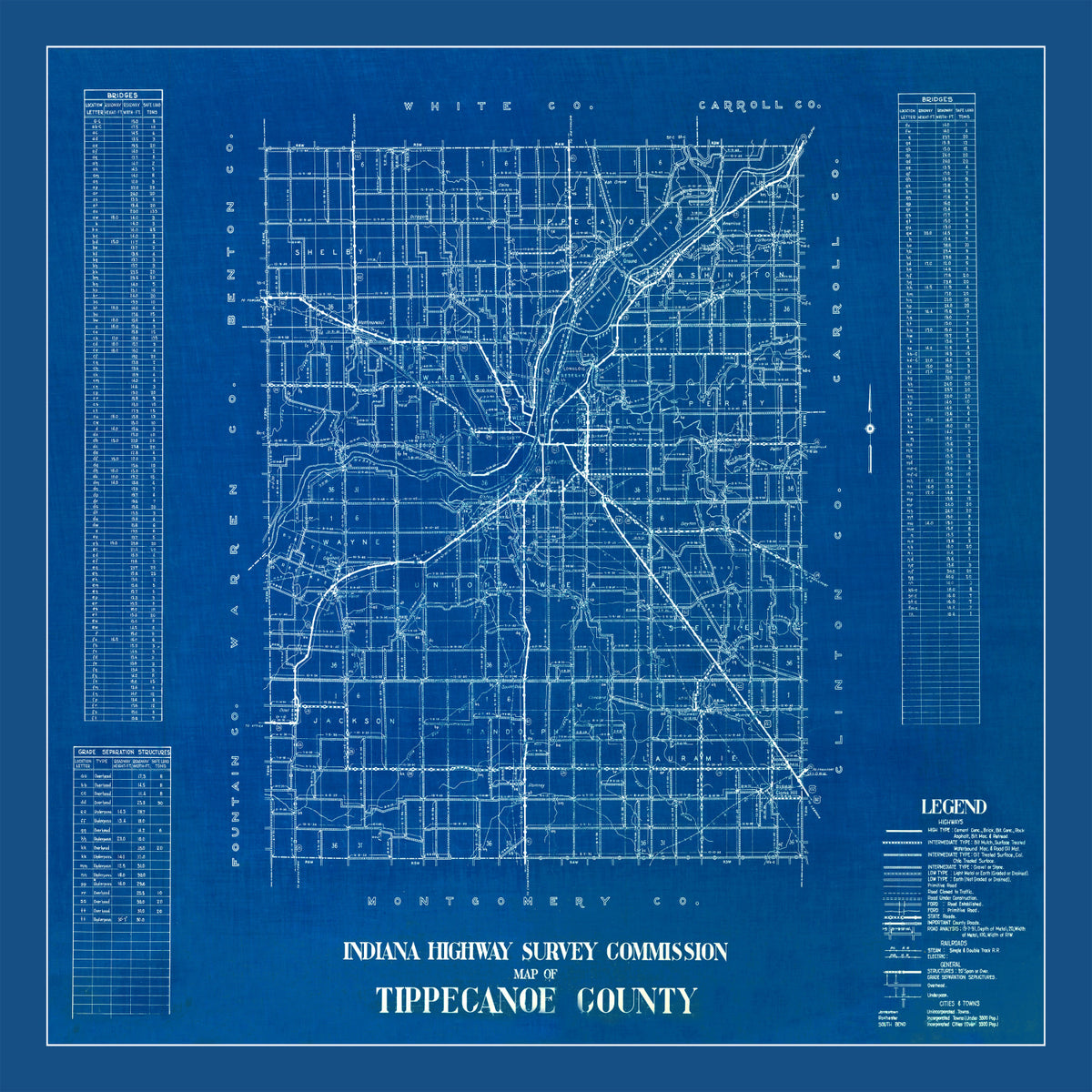 Preview of Vintage Map of Tippecanoe County, Indiana 1936