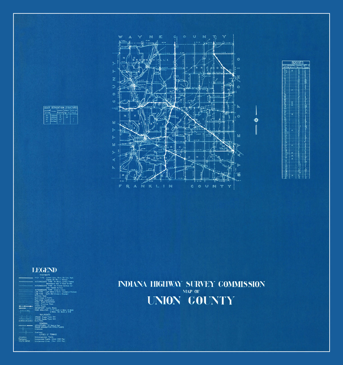 Preview of Vintage Map of Union County, Indiana 1936