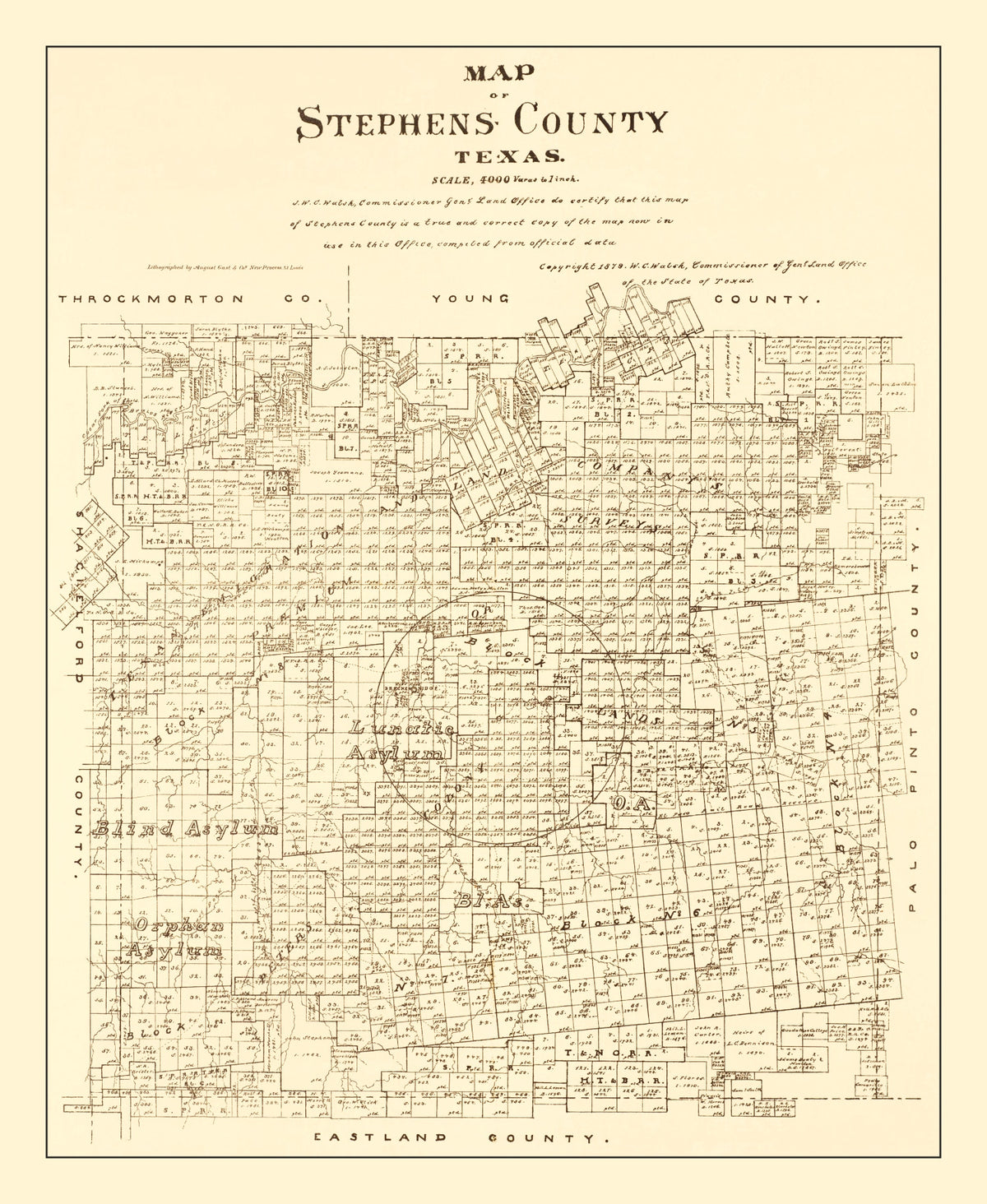 Preview of Vintage Map of Stephens County, Texas 1879