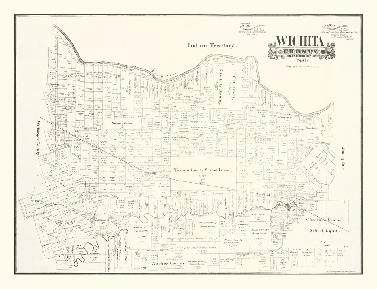Preview of Vintage Map of Wichita County, Texas 1889