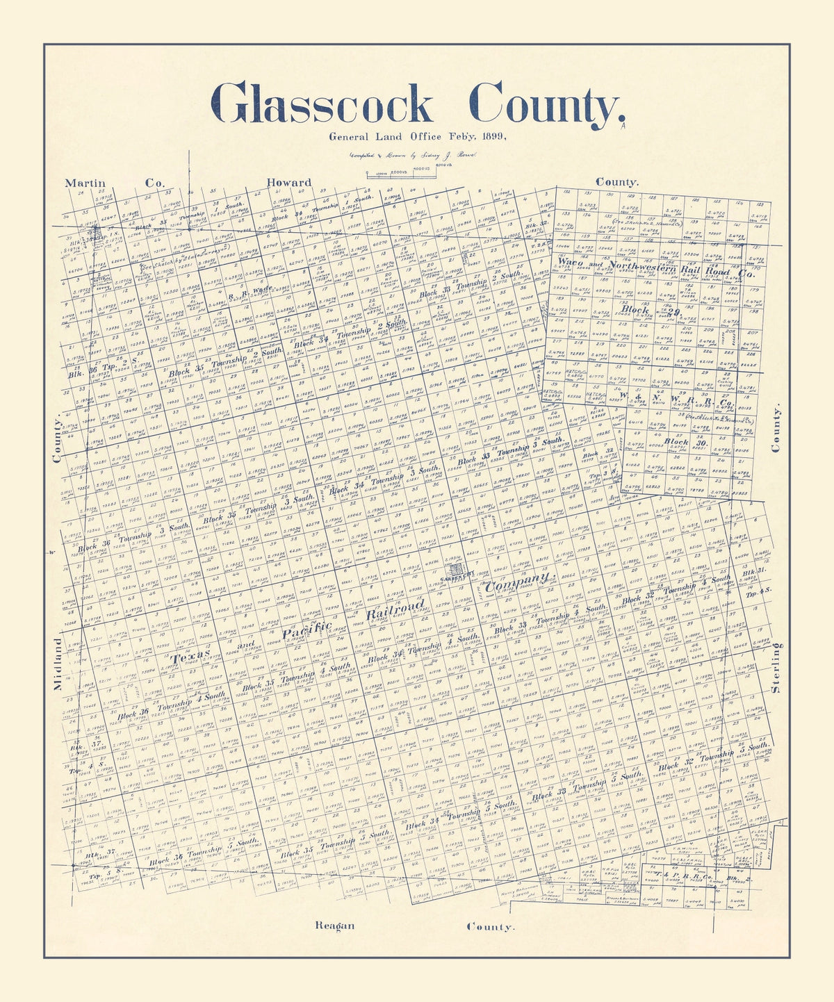 Preview of Vintage Map of Glasscock County, Texas 1899