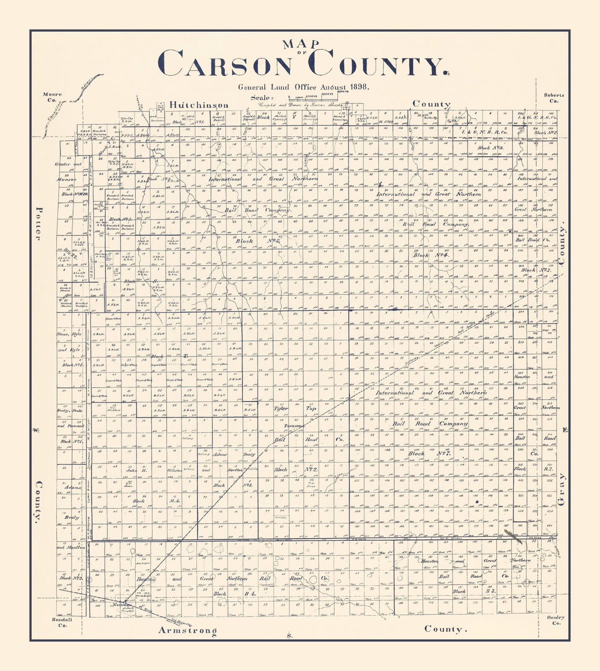 Preview of Vintage Map of Carson County, Texas 1898