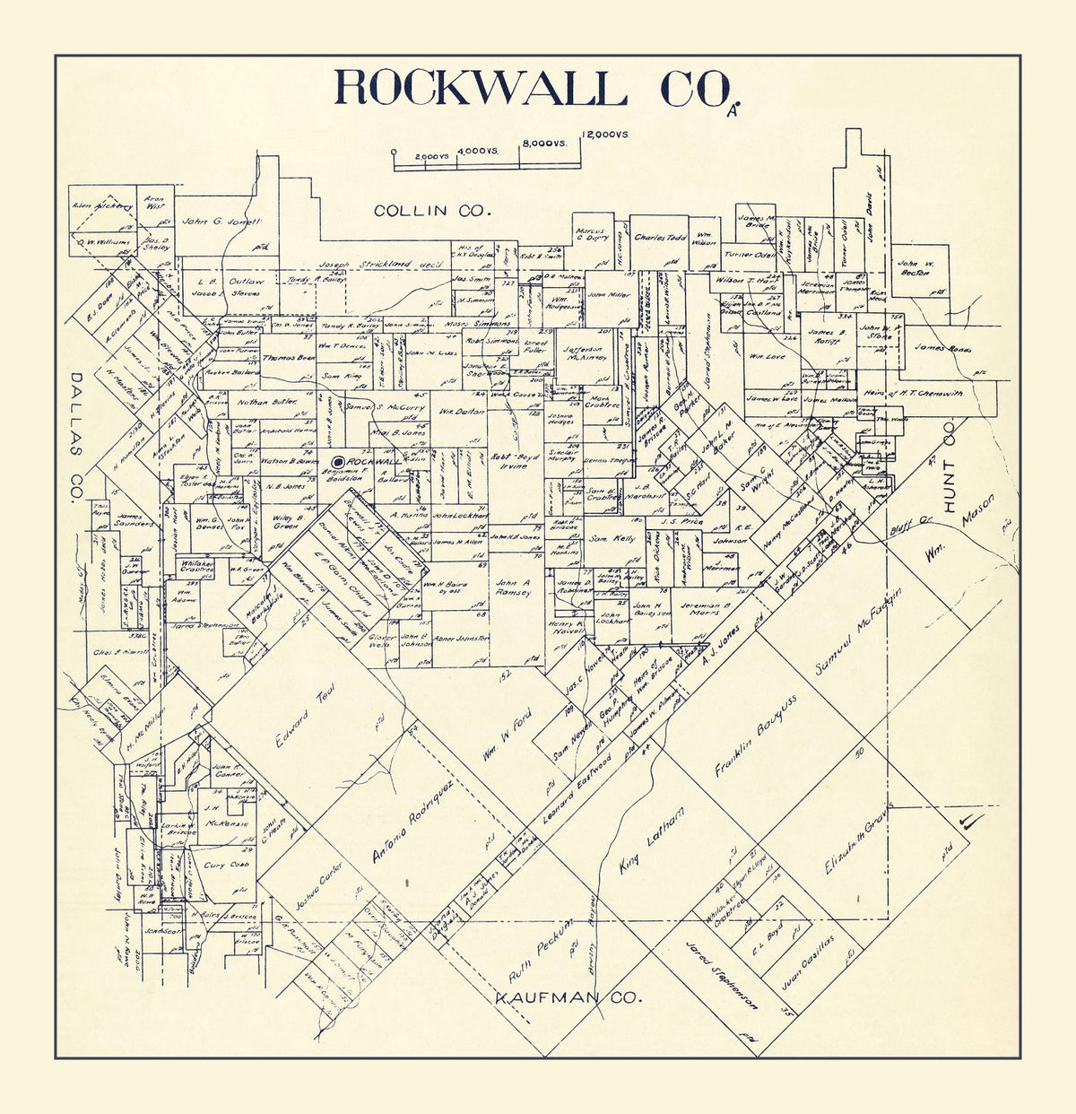 Preview of Vintage Map of Rockwall County, Texas 1890