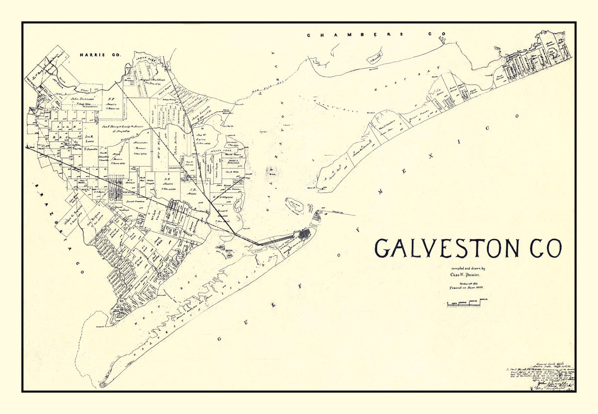 Preview of Vintage Map of Galveston County, Texas 1899
