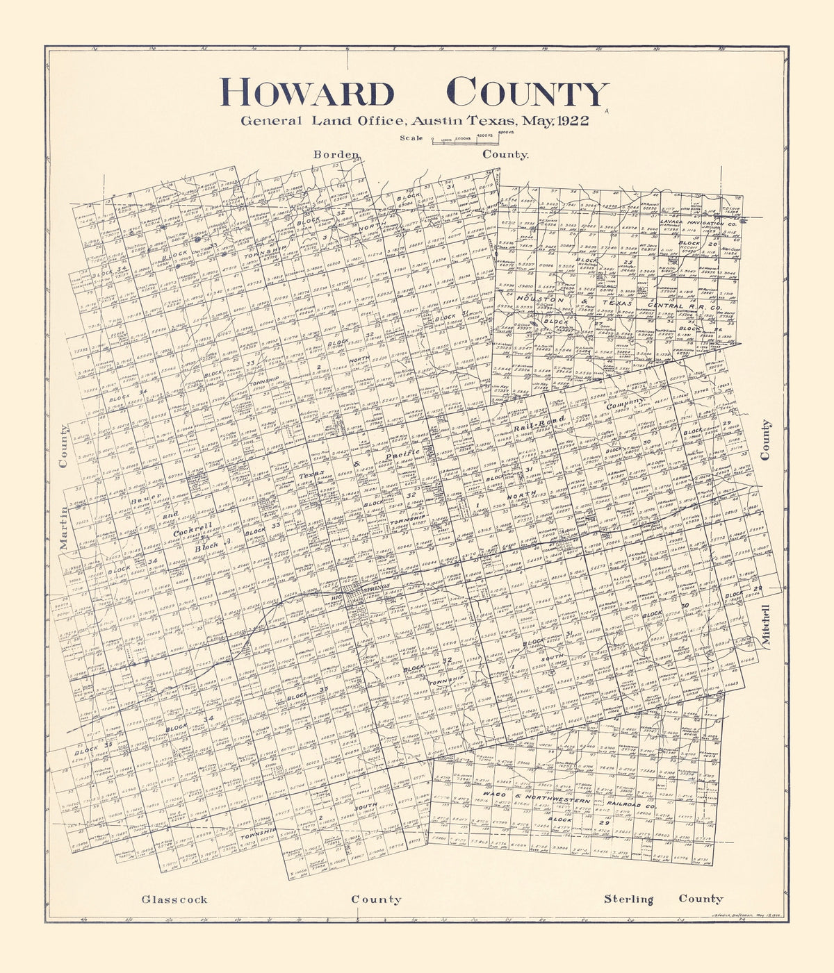 Preview of Vintage Map of Howard County, Texas 1922