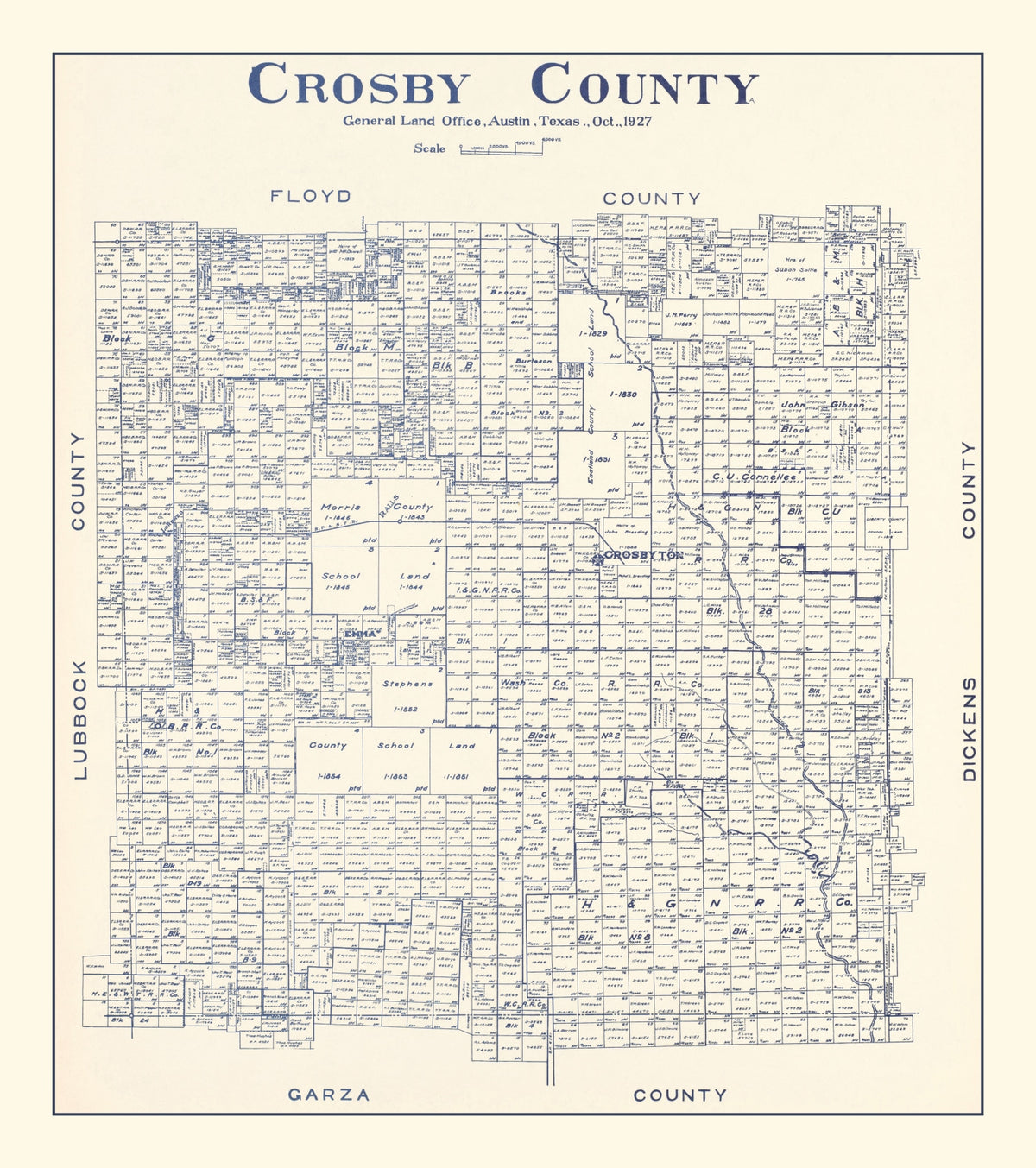 Preview of Vintage Map of Crosby County, Texas 1927