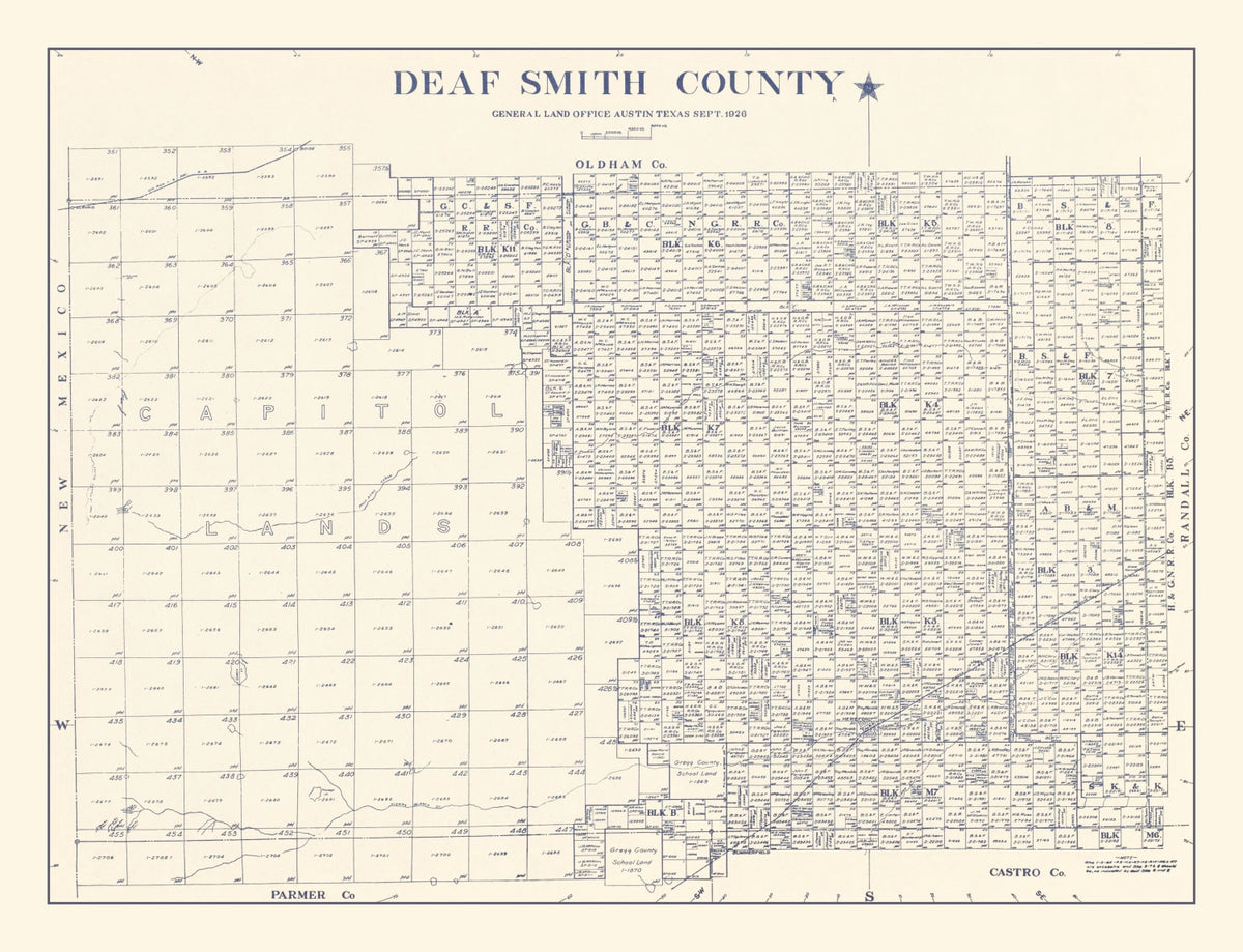 Preview of Vintage Map of Deaf Smith County, Texas 1926