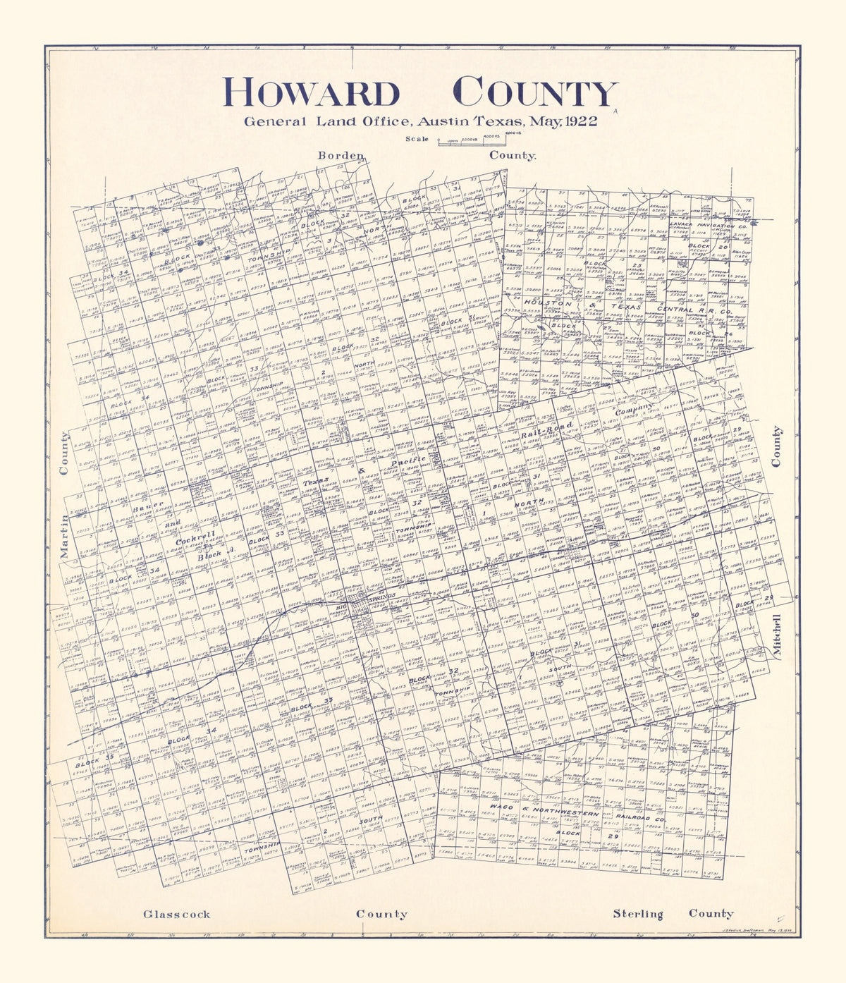 Preview of Vintage Map of Howard County, Texas 1922