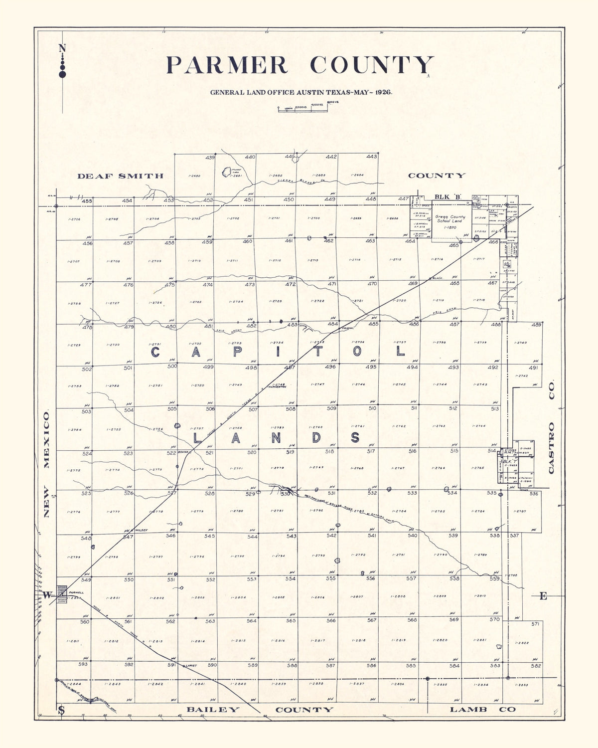 Preview of Vintage Map of Parmer County, Texas 1926