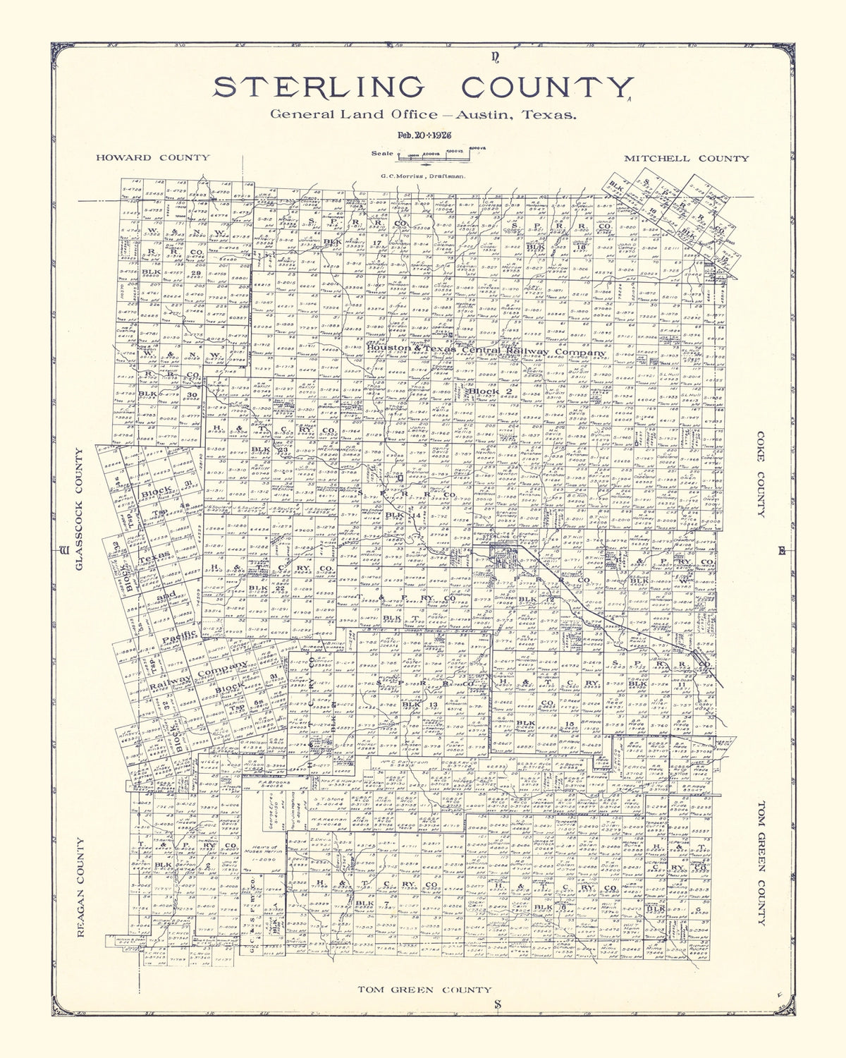 Preview of Vintage Map of Sterling County, Texas 1926