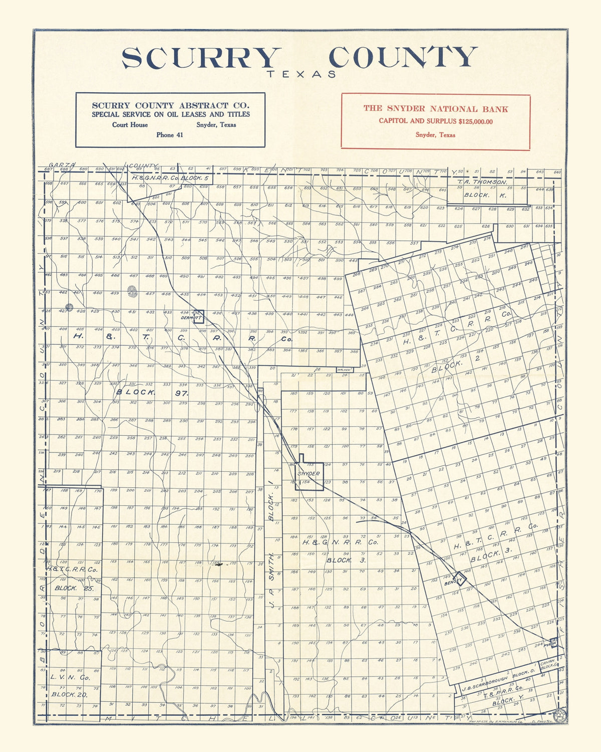 Preview of Vintage Map of Scurry County, Texas 1923