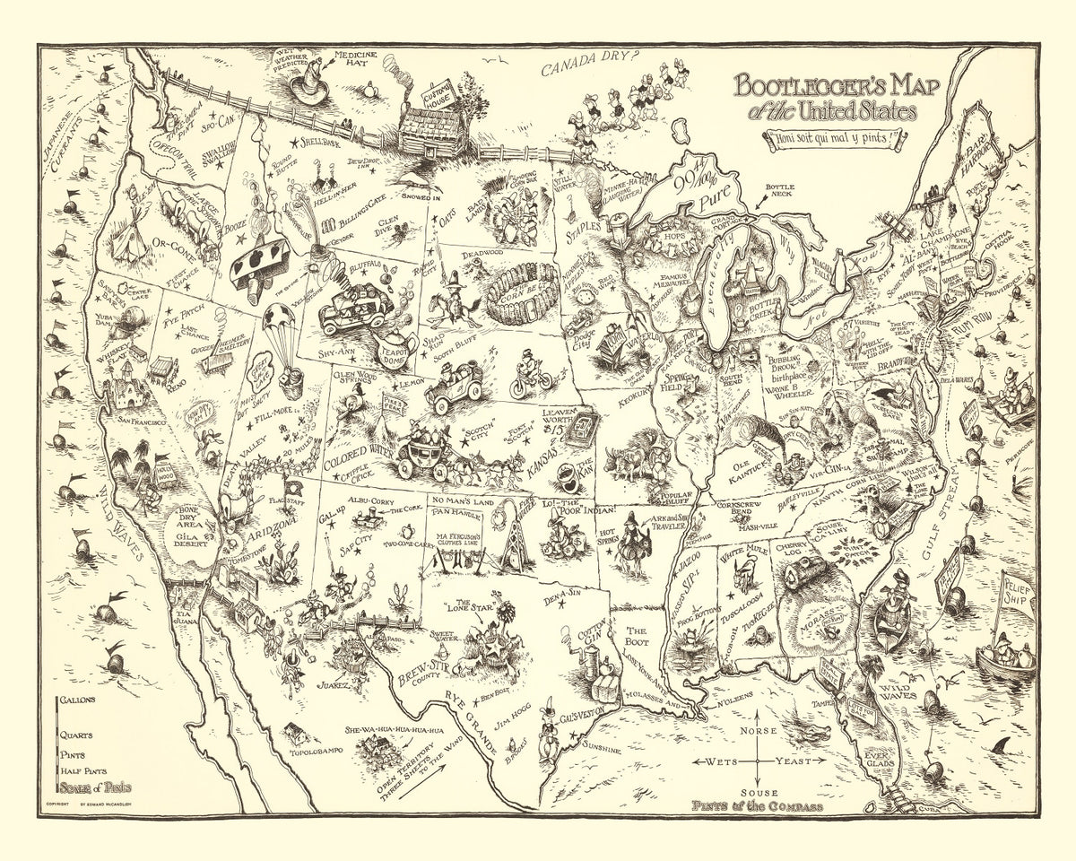 Preview of Vintage Bootlegger's Map of the United States 1926