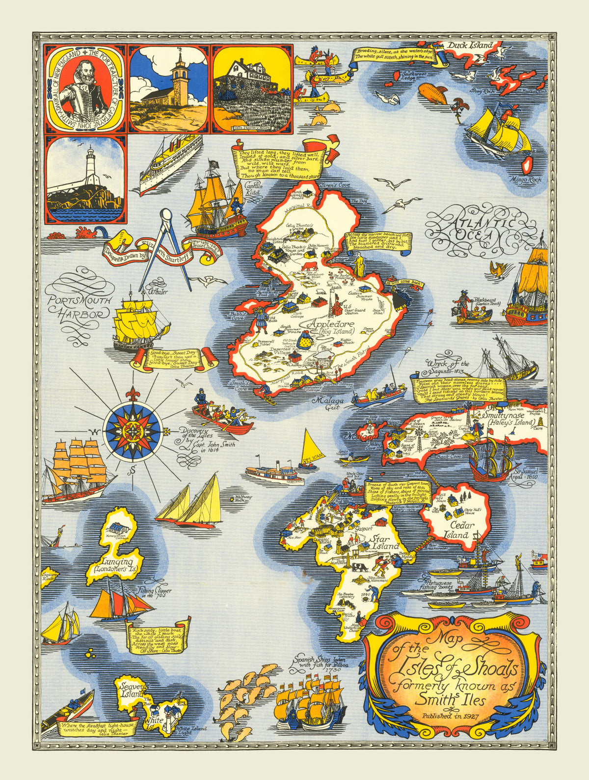 Preview of Vintage Isle of Shoals Map 1927
