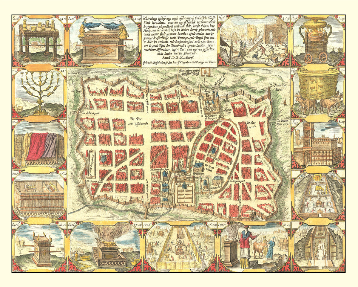 Preview of Vintage Map of Jerusalem, Israel 1643