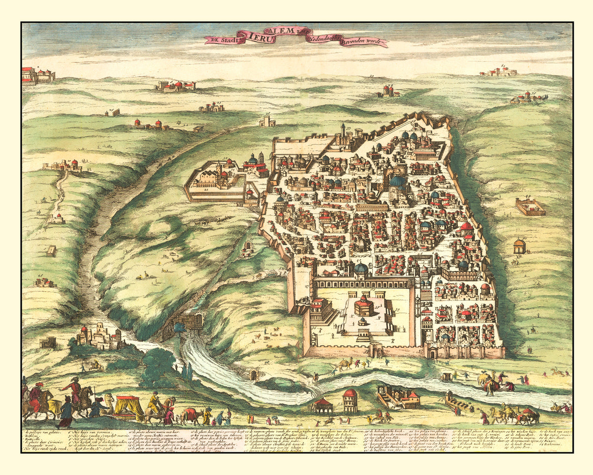 Preview of Vintage Map of Jerusalem, Israel 1677