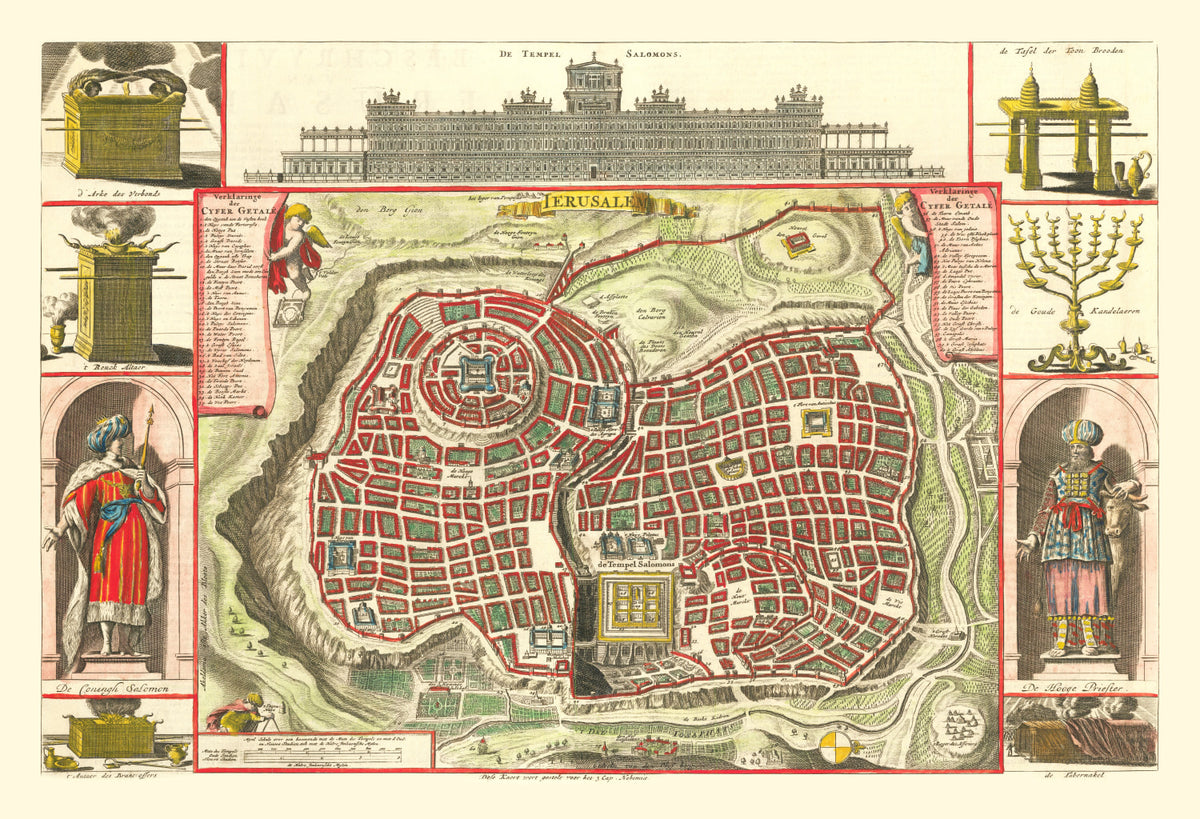 Preview of Vintage Map of Jerusalem, Israel 1690