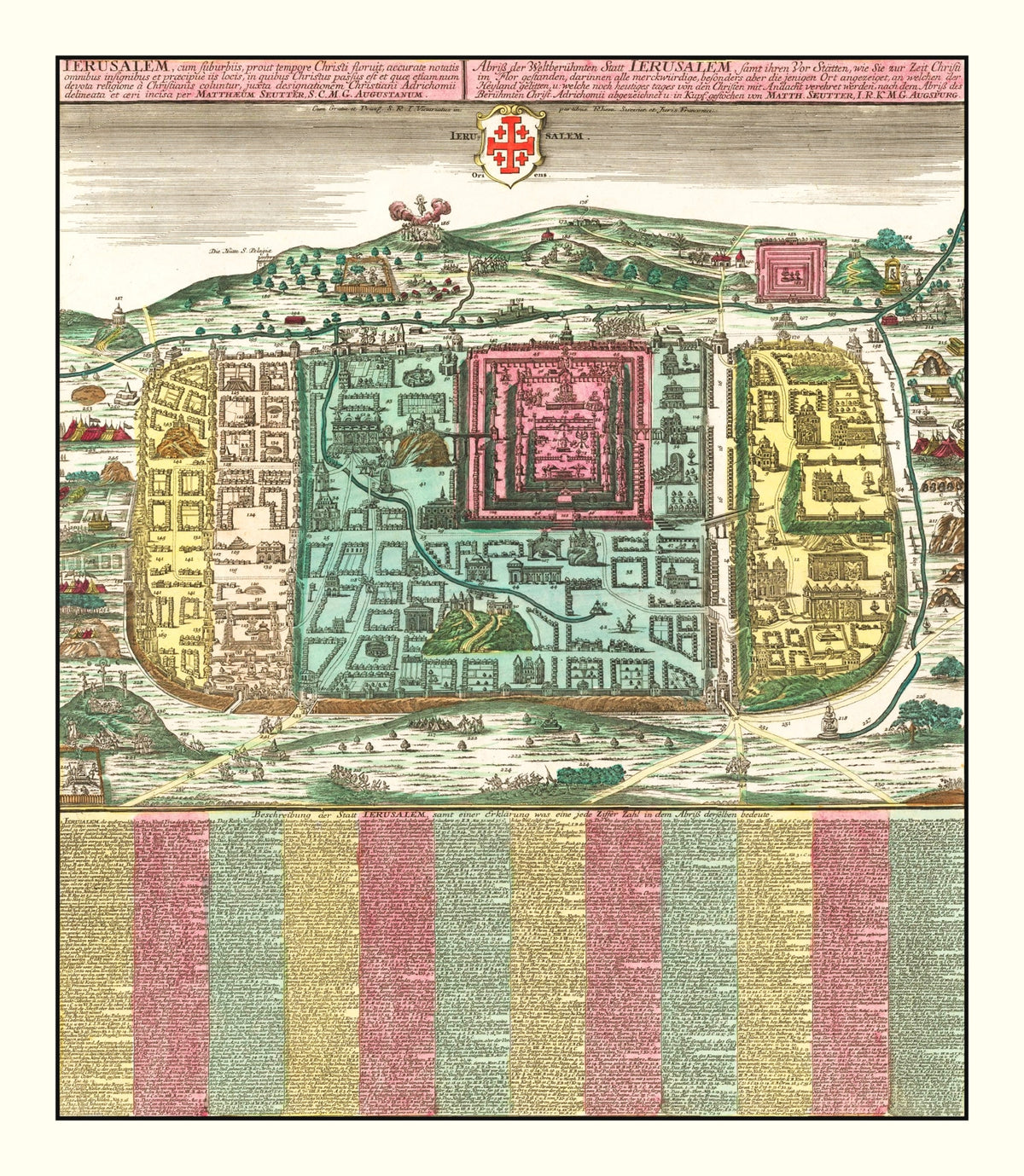 Preview of Vintage Map of Jerusalem, Israel 1730