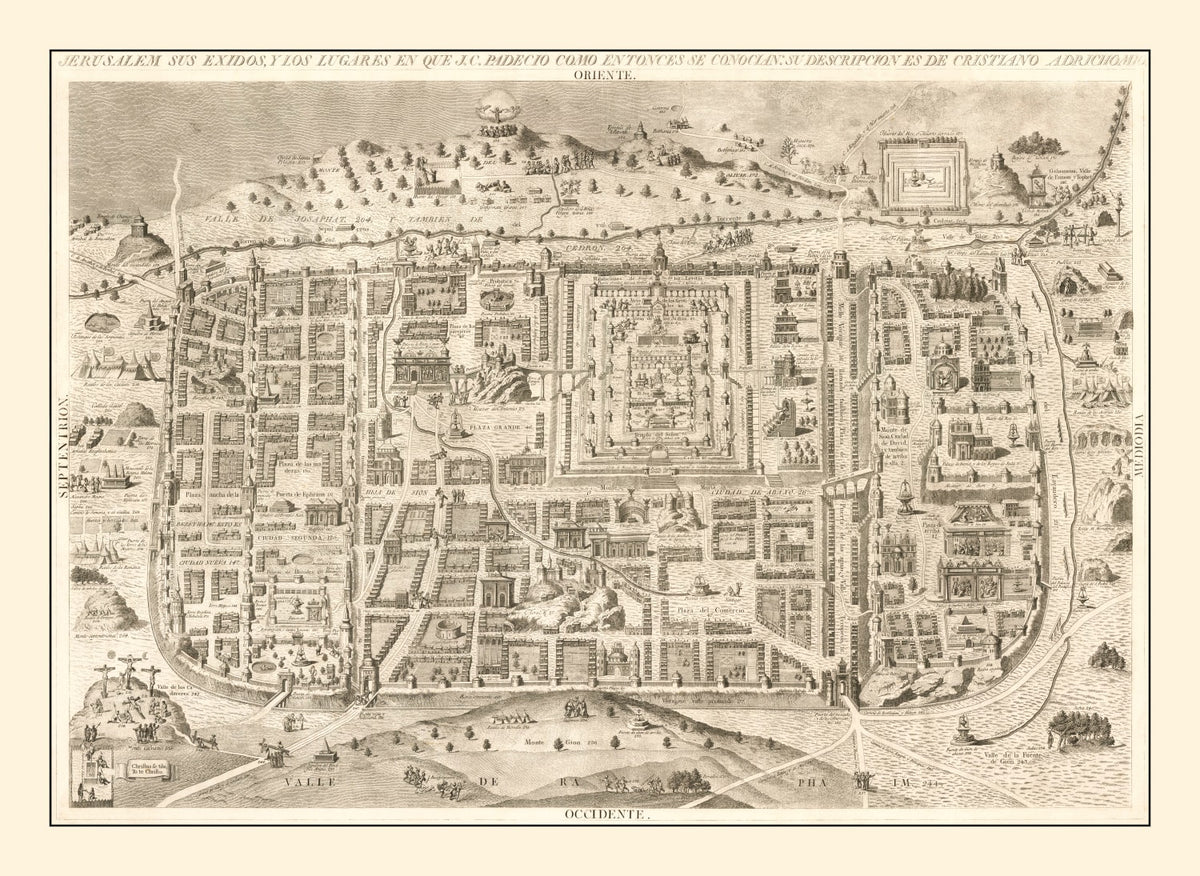 Preview of Vintage Map of Jerusalem, Israel 1800