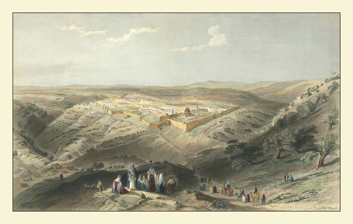 Preview of Vintage Map of Jerusalem, Israel 1847