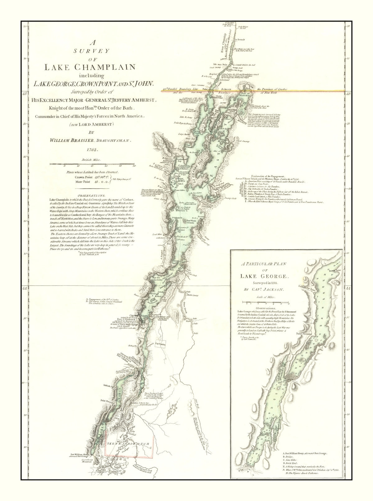 Preview of Vintage Lake Champlain Map 1776