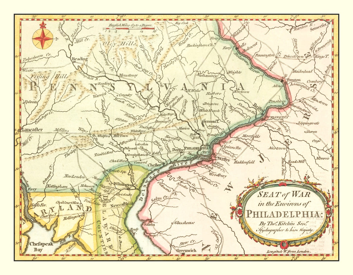 Preview of Vintage Map of the War in Philadelphia 1777