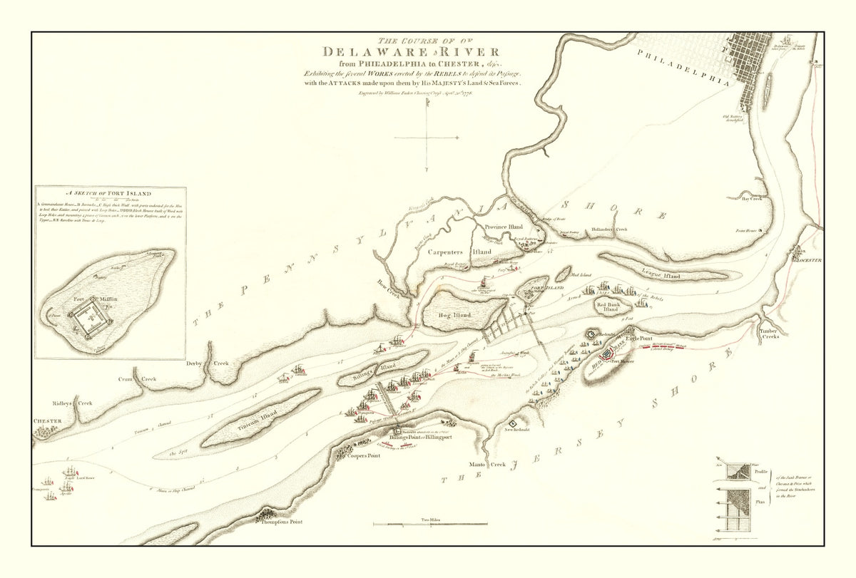 Preview of Vintage Revolutionary War Battle Map 1778