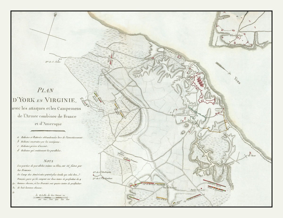 Preview of Vintage Battle of Yorktown Map 1787