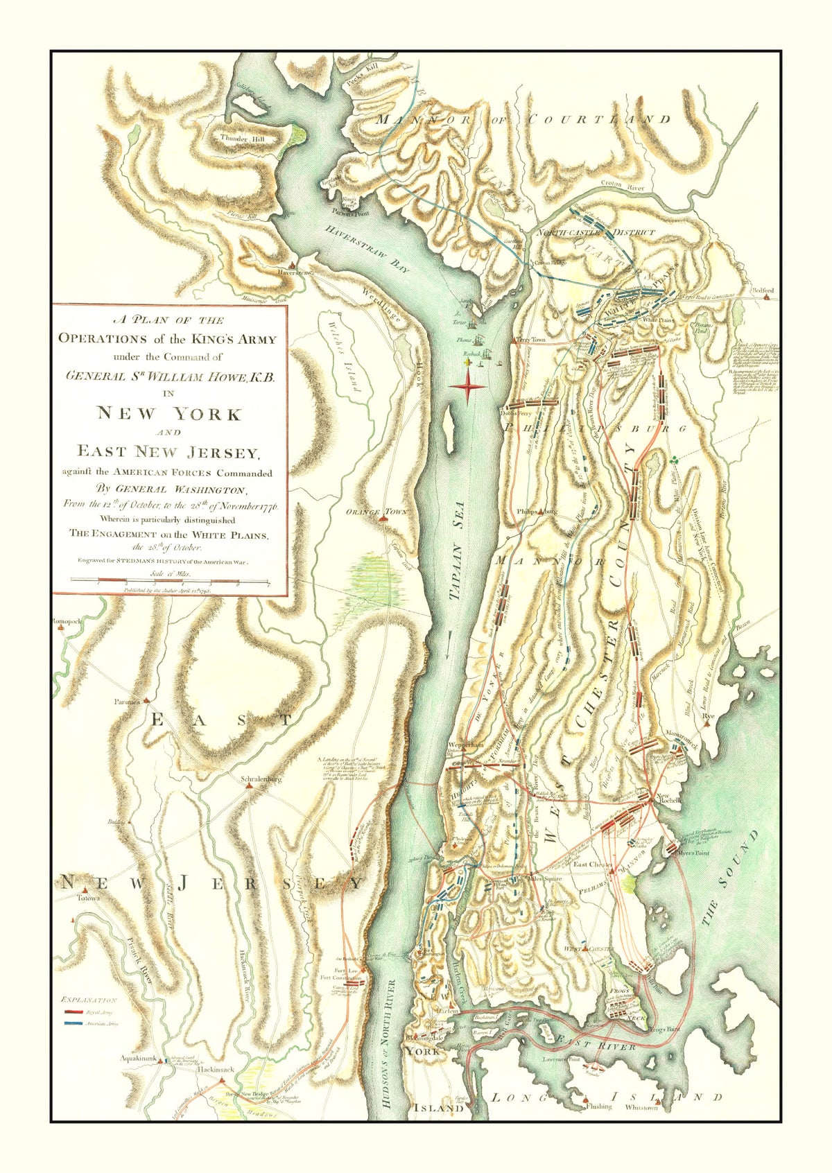 Preview of Vintage New York & East New Jersey War Map 1793