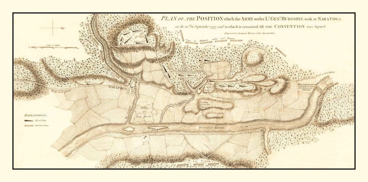 Preview of Vintage Battle of Saratoga Map 1794