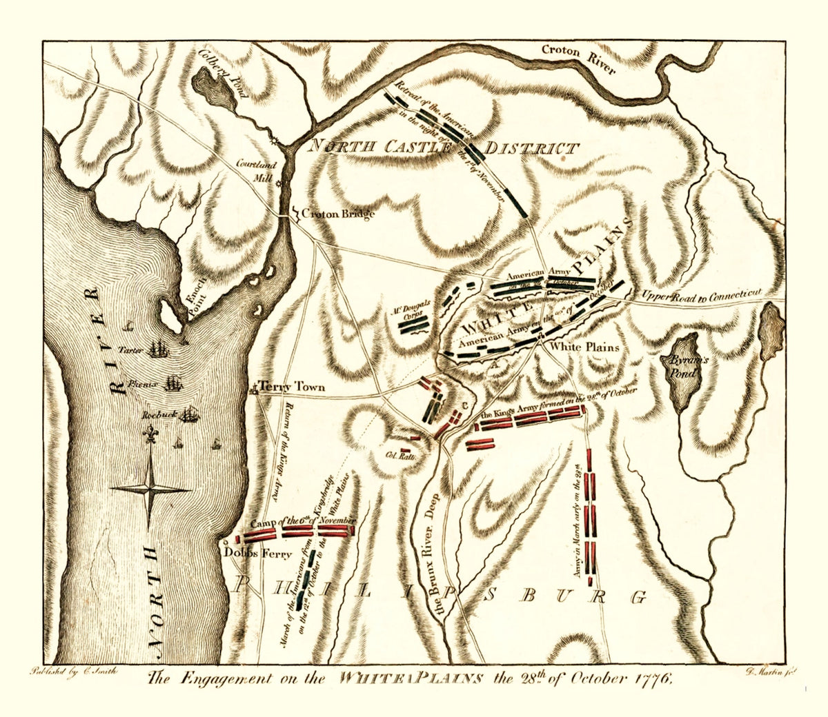 Preview of Vintage White Plains Battle Map 1796
